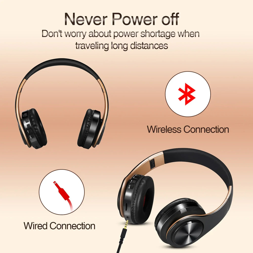Wireless Bluetooth Headphones Gold